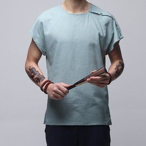 Linen Short-Sleeved Retro T-Shirt